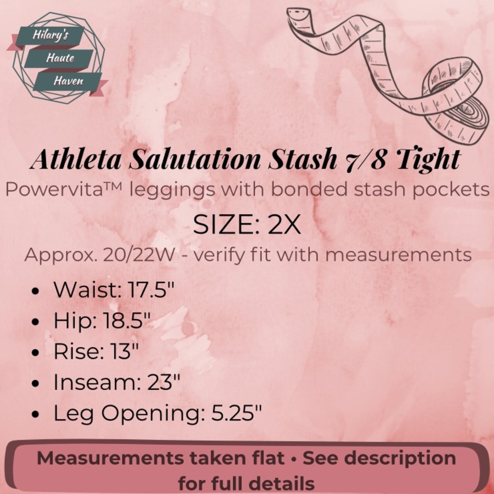 NWT Athleta Salutation Stash 7/8 Tight 2X 20W 22W Aspen Olive Pockets Breathable - Picture 3 of 11